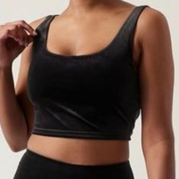 Athleta Velvet Cut Out Crop Top D-DD - Picture 3 of 9